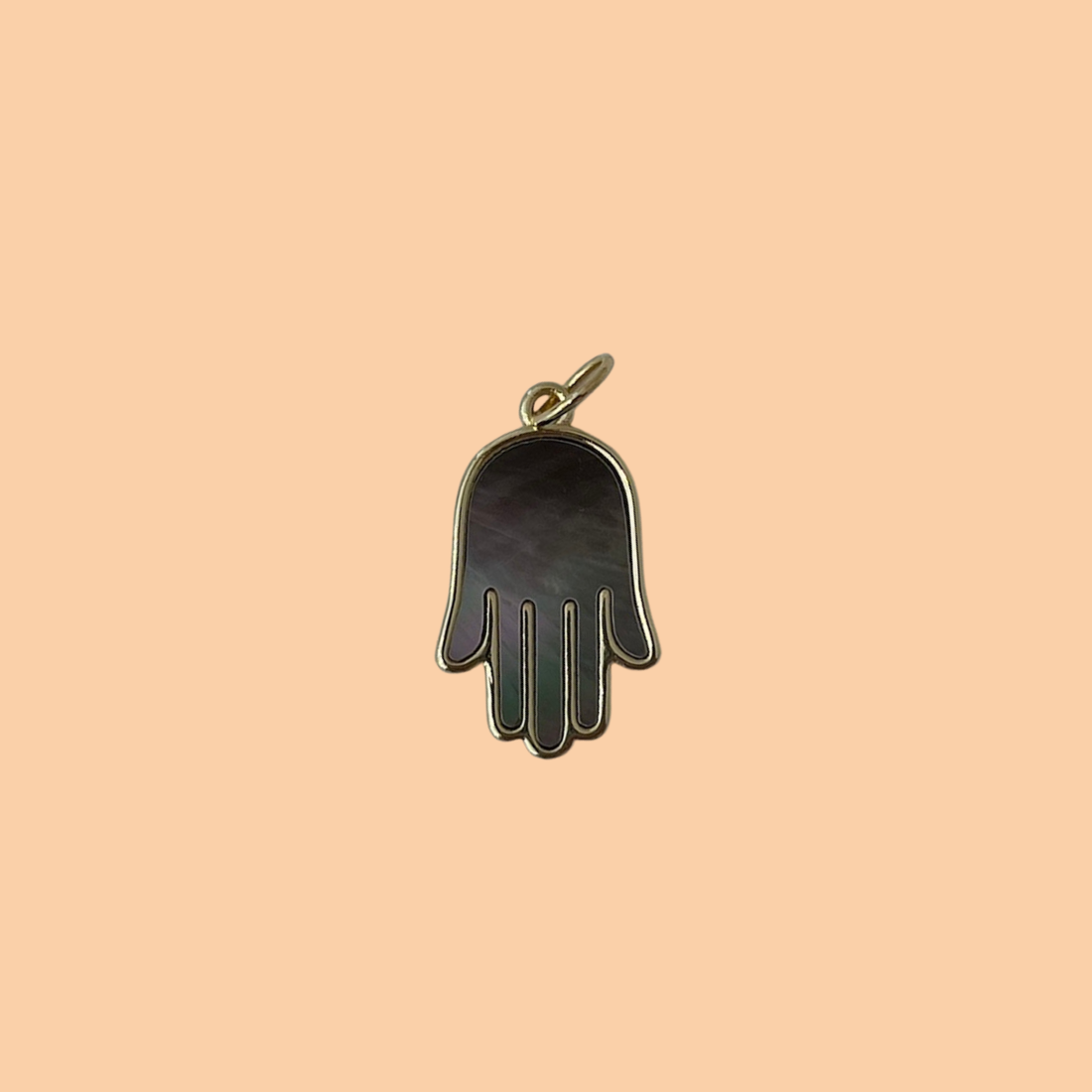 Black Mother of Pearl Hamsa Charm