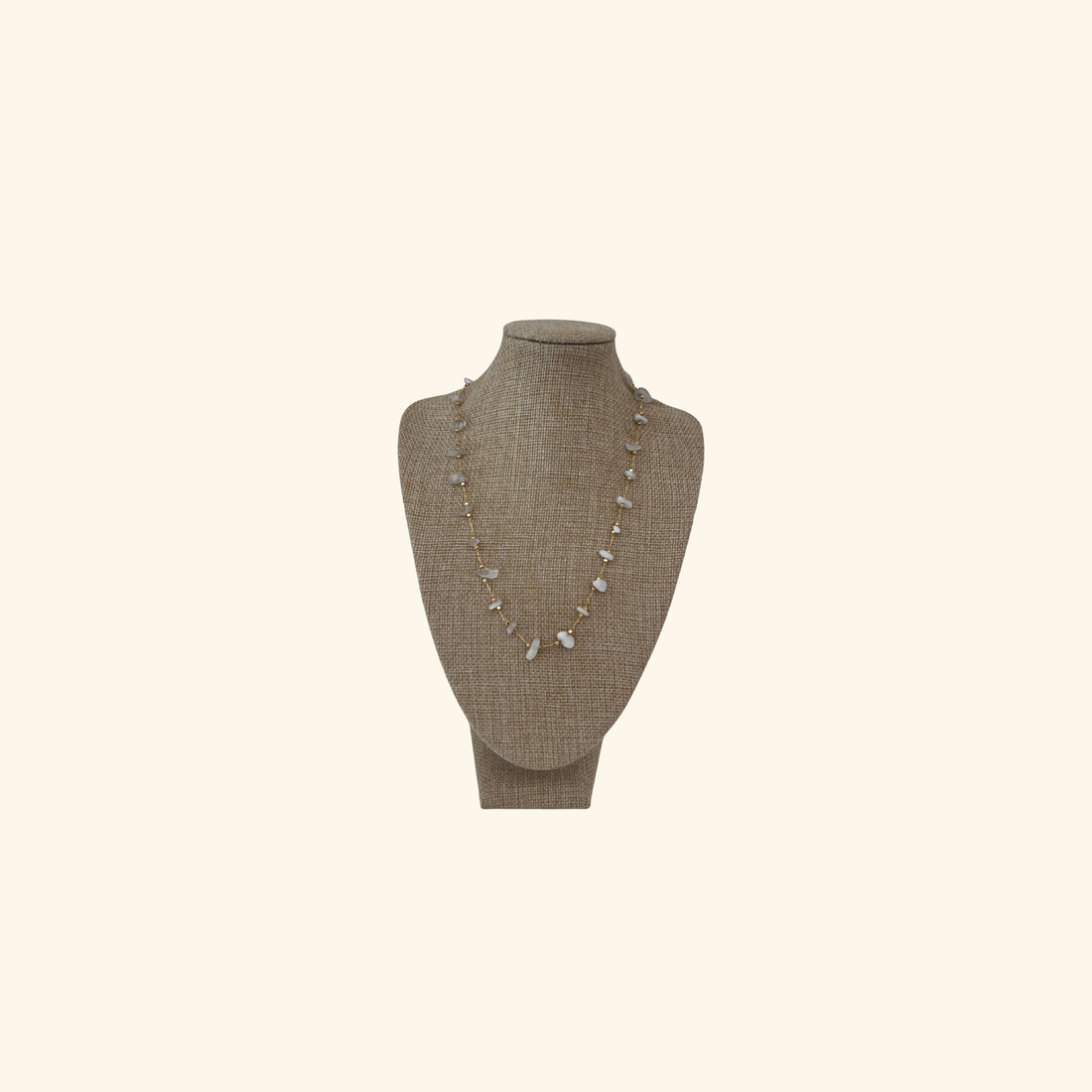 White Agate Lariat Necklace