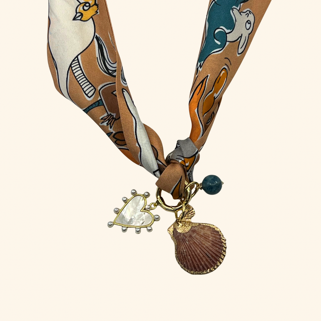 Pearl Love Coquillage Scarf Necklace