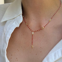 Red Diamond Lariat Necklace