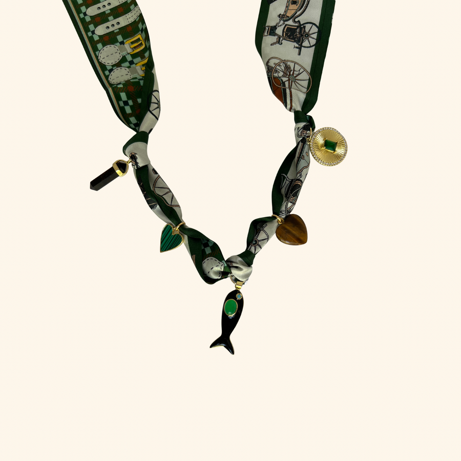 Green Sea Spirit Scarf Necklace