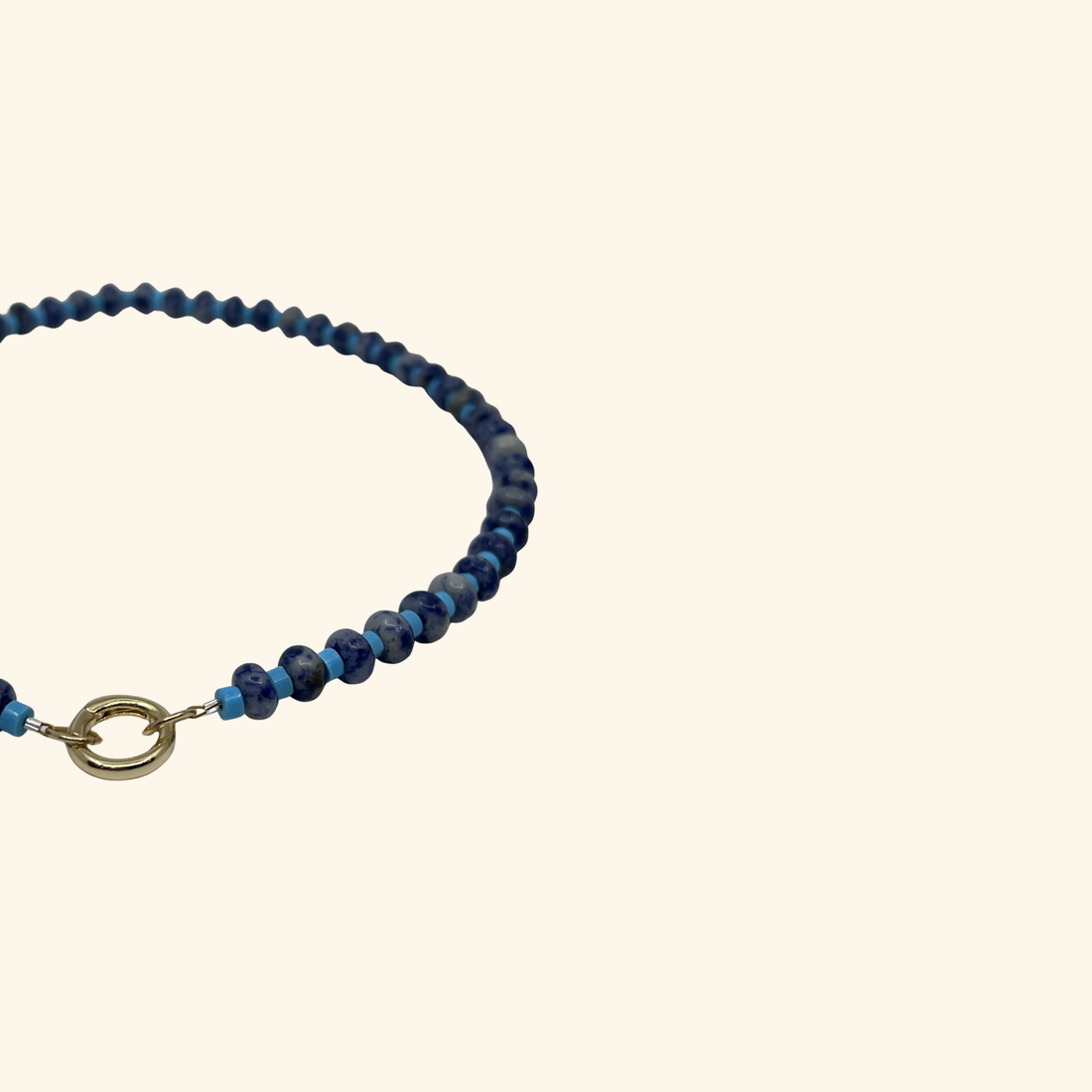 Navy and Aqua Beach Beads Necklace