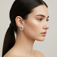 Dainty Pearl Hoop Earrings