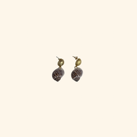Gold Ball and Shell Earrings