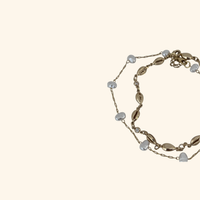 Pearl and Gold Puka Anklet Duo