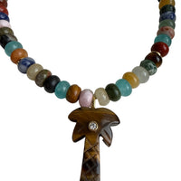Beaded Tiger’s Eye Palm Tree Necklace