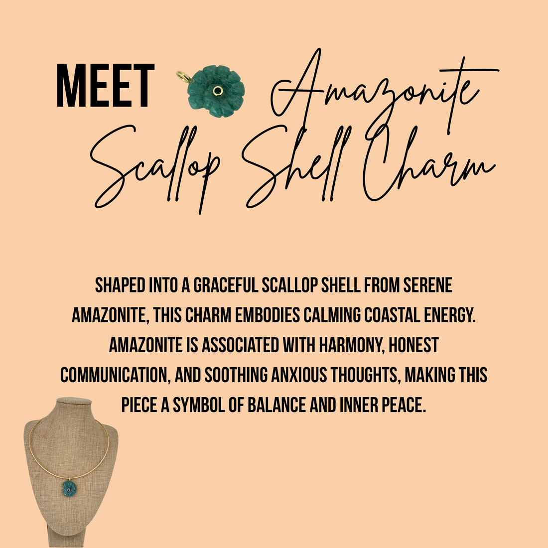 Amazonite Scallop Shell Charm