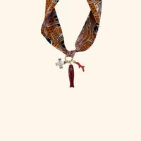Coral and Mother of Pearl Scarf Necklace