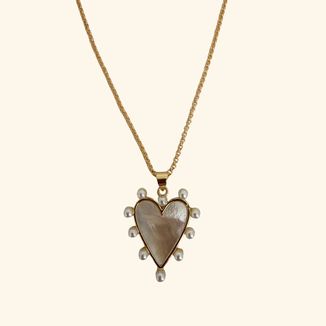 Pearl Heart Pendant Necklace
