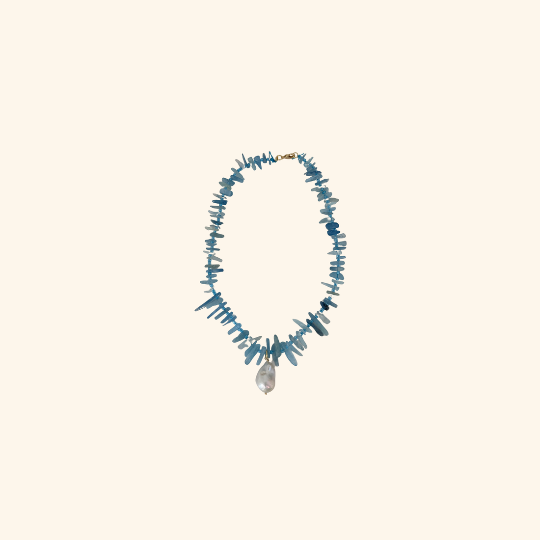 Aquamarine Fringe Necklace Necklace