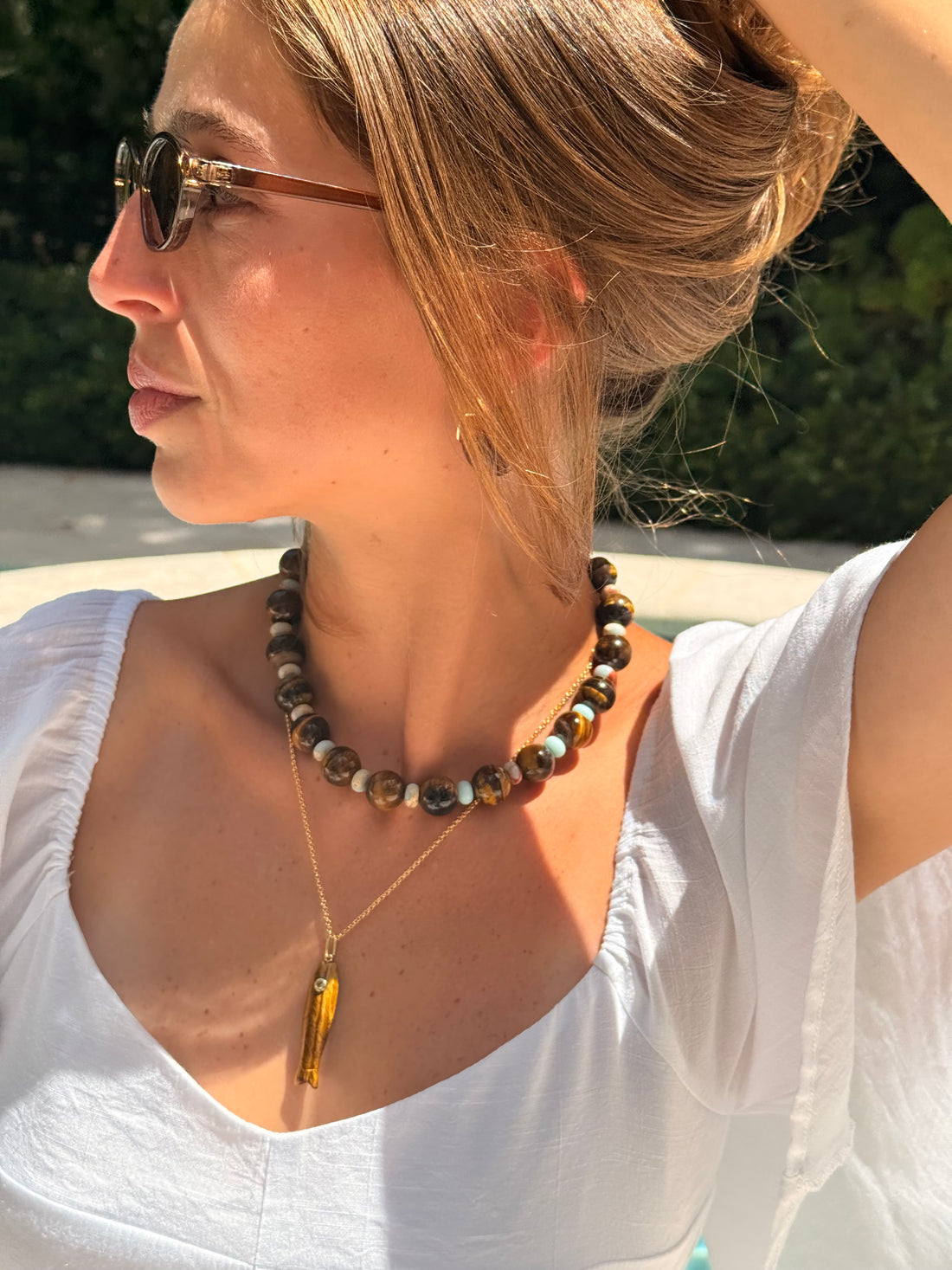 Tiger’s Eye Gumball Necklace