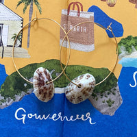 St. Barth Shell Hoop Earrings- Gouverneur Shop MCHARMS