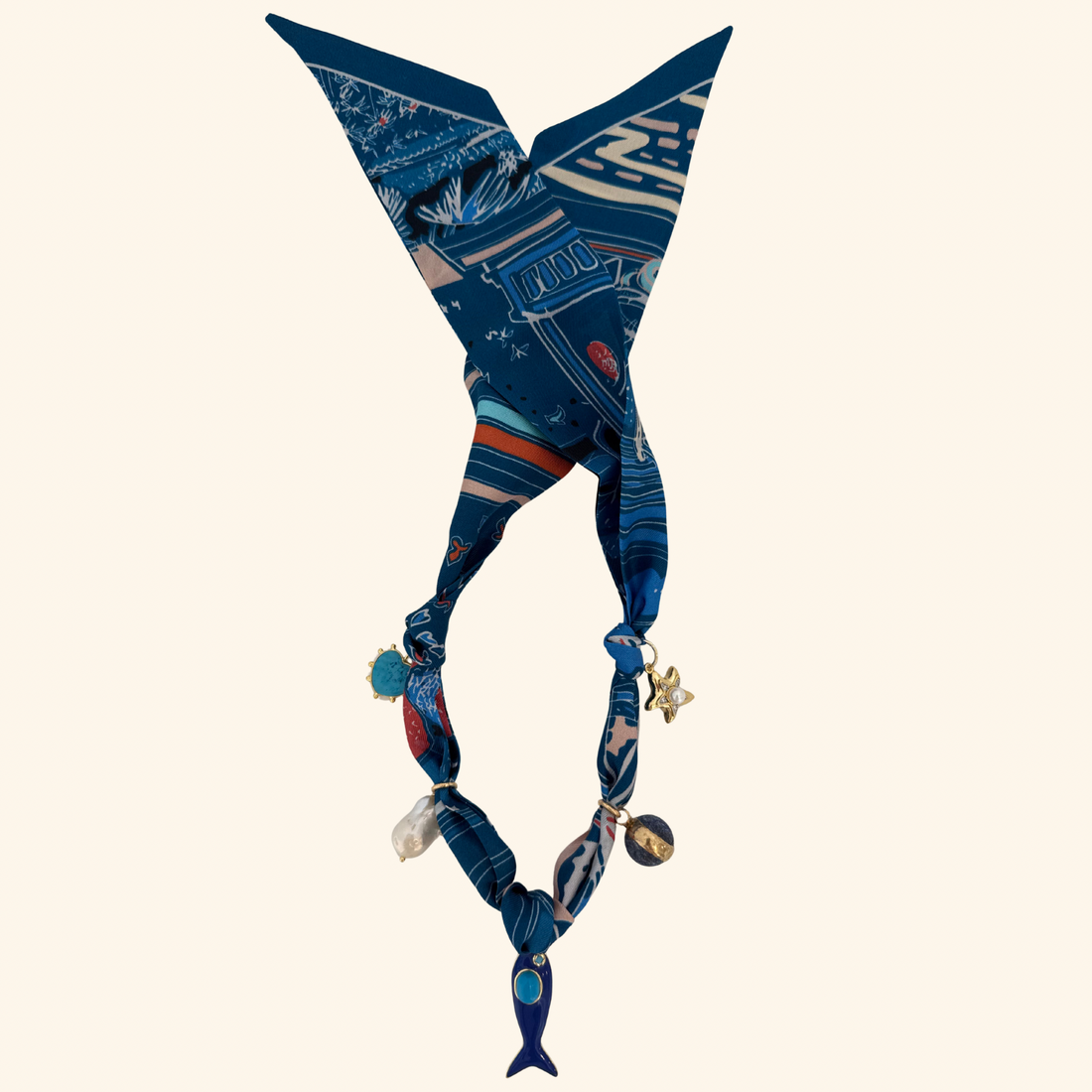 La Vie en Bleu Scarf Necklace