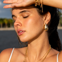 Golden Pearl Tear Drop Earrings