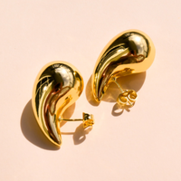 Mcharms Golden Tear Drop Earrings Shop Jewelry Earrings at MCHARMS