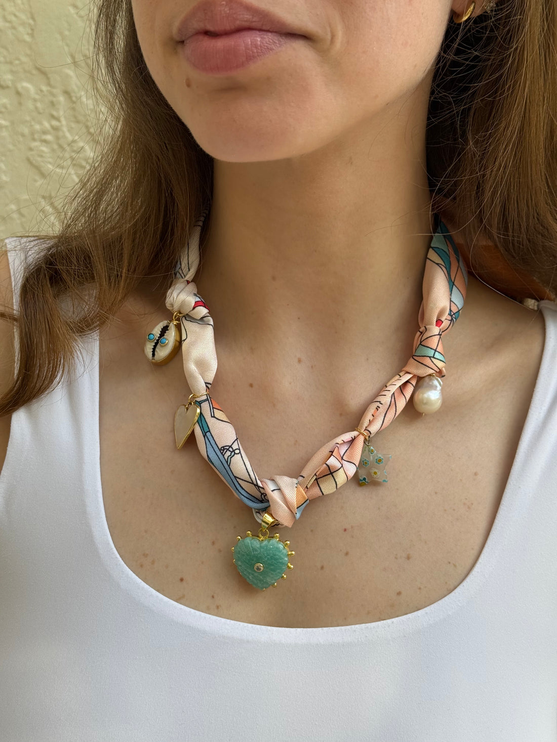 Beach Blossom Scarf Necklace