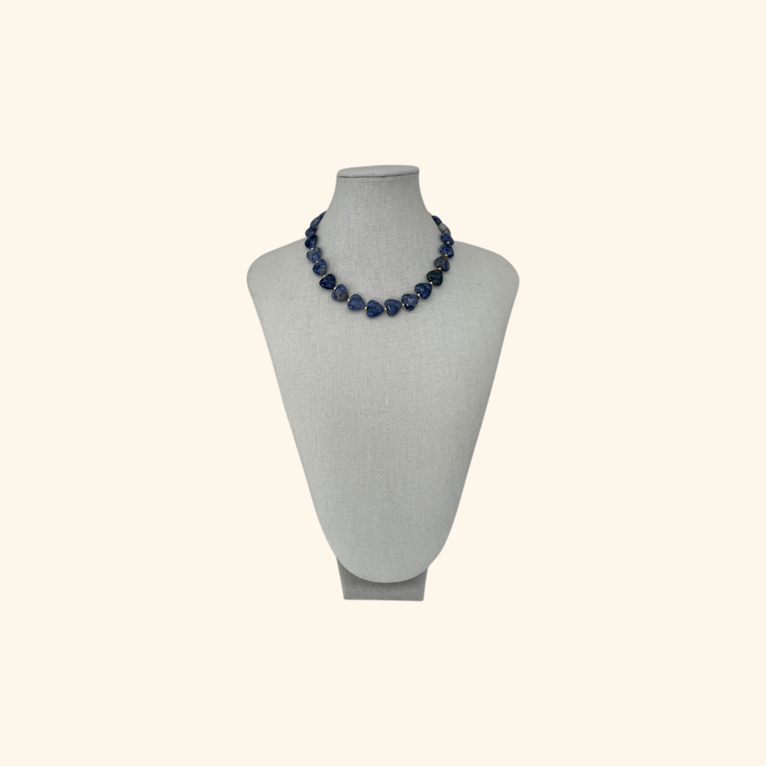 Navy Blue Heart Stone Necklace