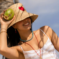 Rojo Laguna Beach Beads Charm Necklace