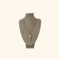 Fish Charm Gold Beaded Necklace