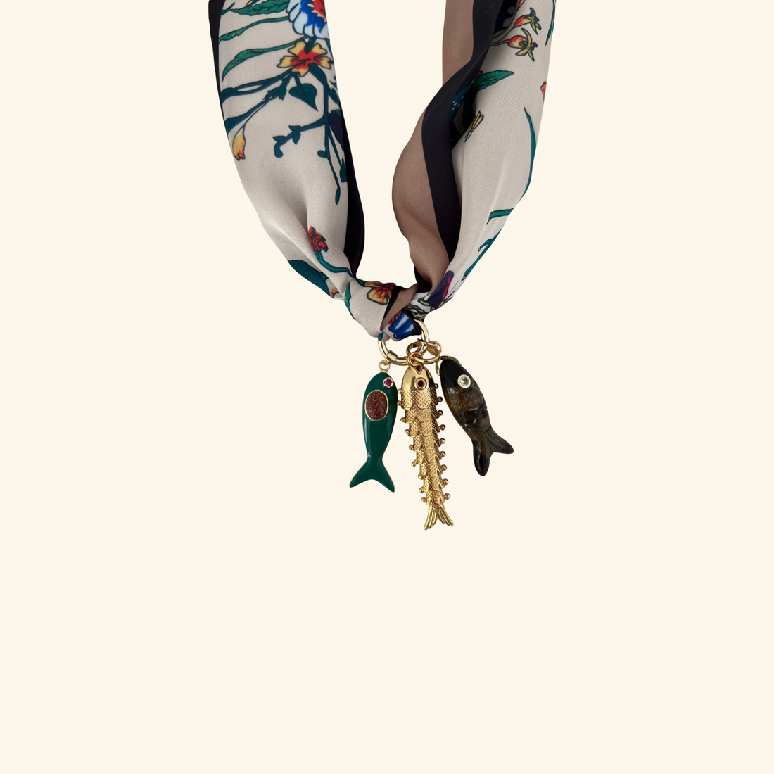 Trois Poissons Scarf Necklace