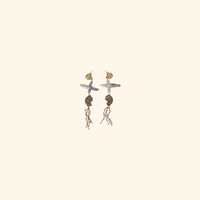 Pearl Cross Dangle Earrings