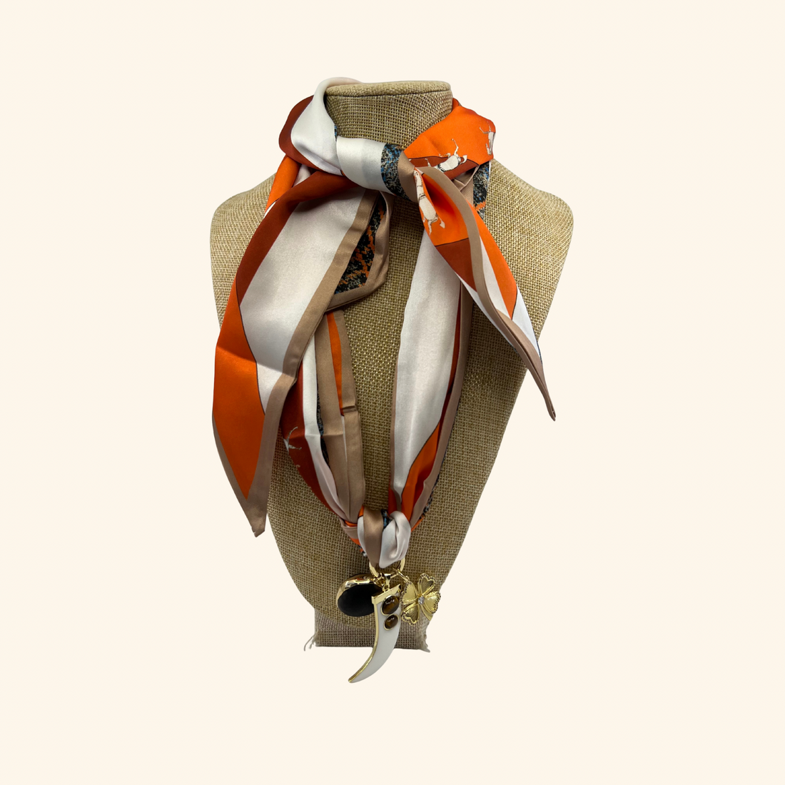 Lucky Equestrian Horn Scarf Necklace