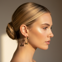 Golden Balls Hoop Earrings