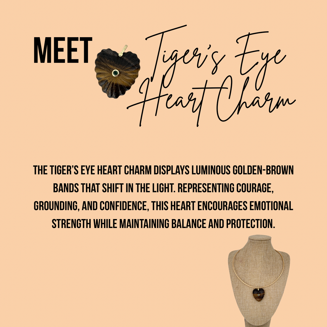 Tiger’s Eye Heart Charm