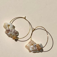 St. Barth Shell Hoops - Nikki Beach Shop Unique Jewelry MCHARMS