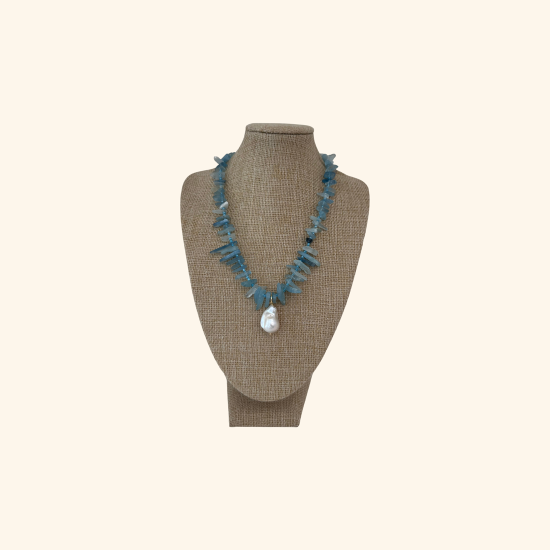 Aquamarine Fringe Necklace Necklace