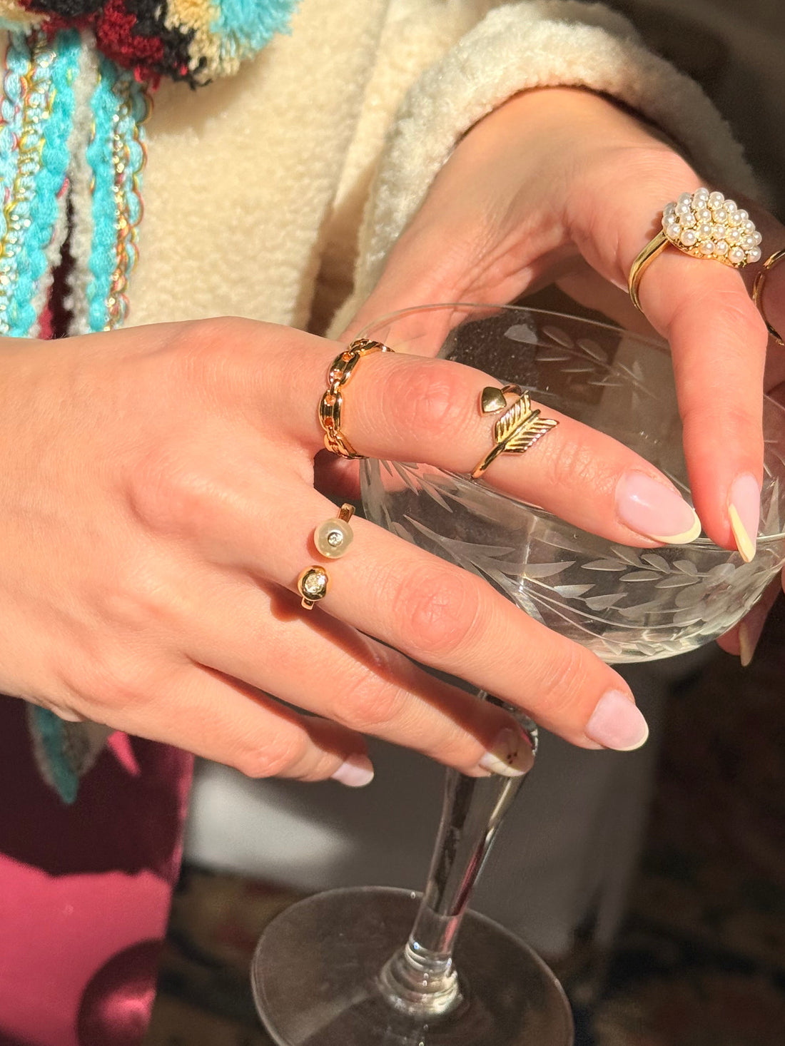 Diamond Pearl Gold Ring