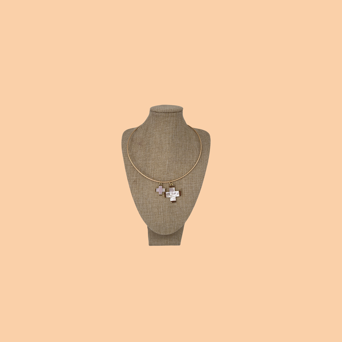 Big Mother of Pearl Cross Charm