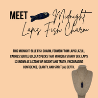 Midnight Lapis Fish Charm