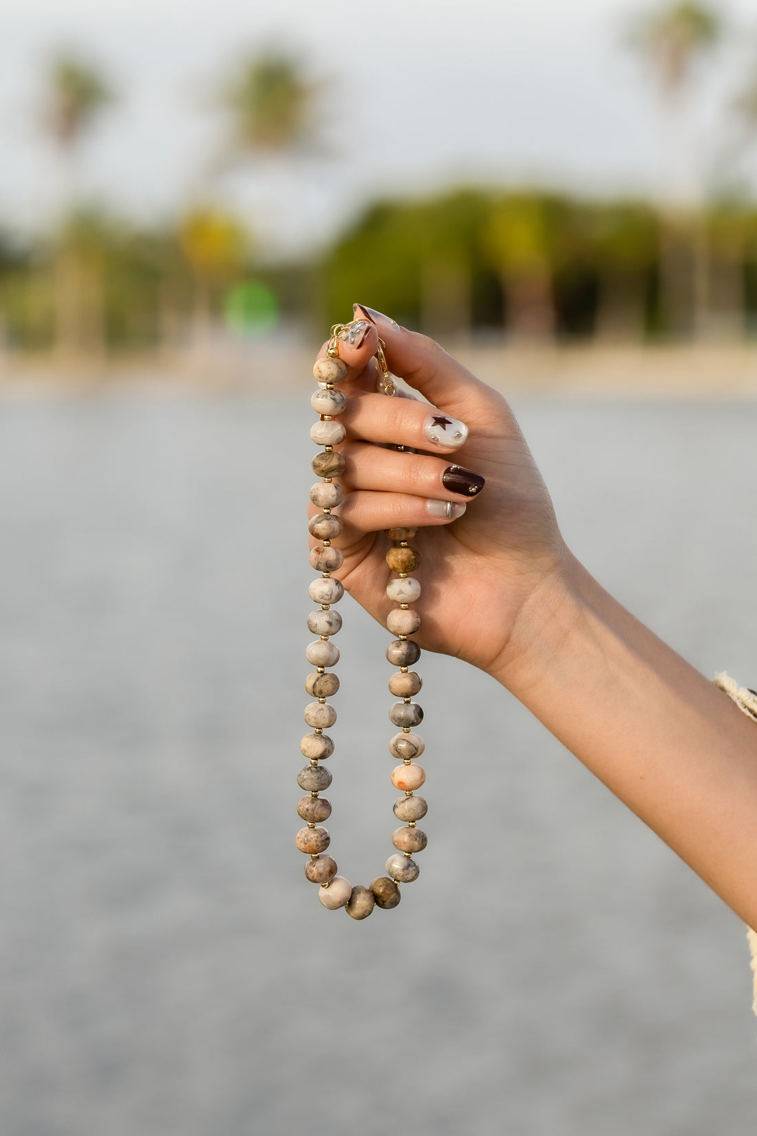 Driftstone Beige Beach Beads Necklace