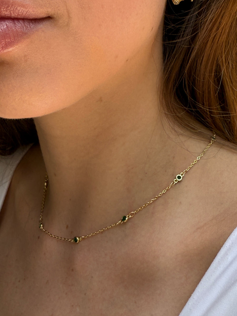 Green Diamonds by the Yard Necklace
