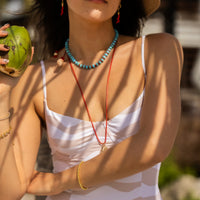 Bleu et Rouge Beach Beads Necklace