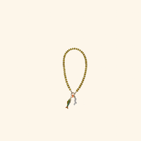 Sunshine Yellow Beaded Charm Necklace