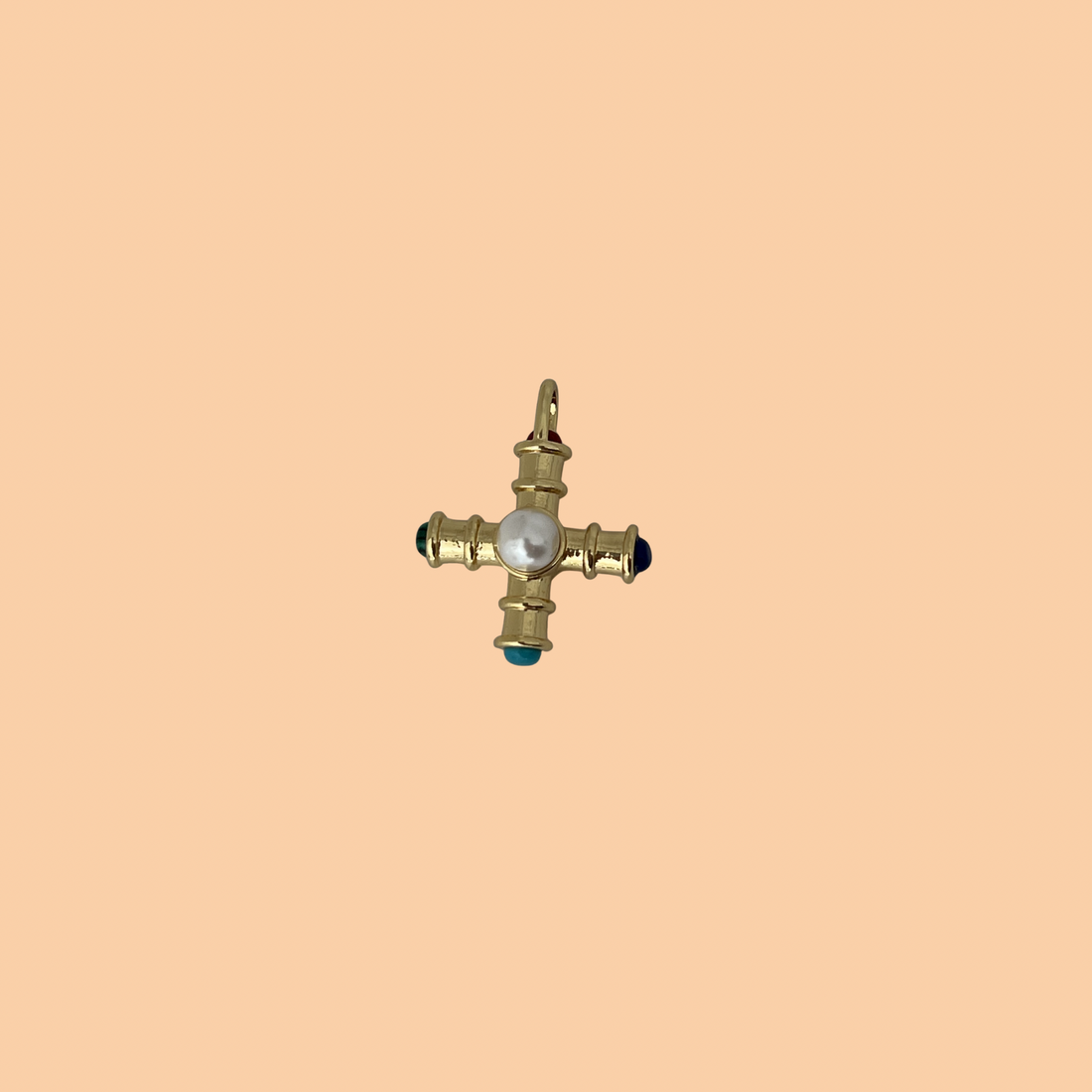 Golden Compass Cross Charm