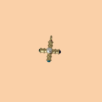 Golden Compass Cross Charm