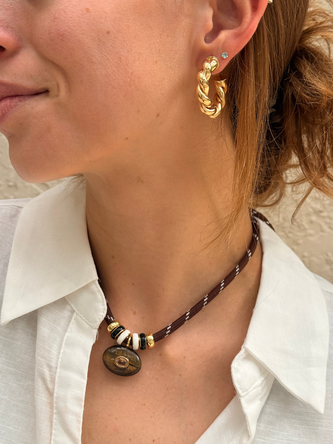 Tiger’s Eye Rope Necklace