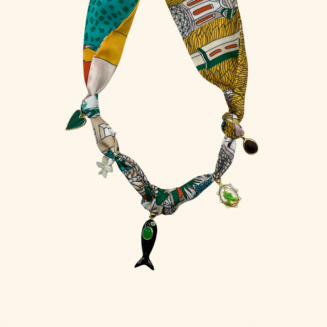 Jamaican Sea Scarf Necklace