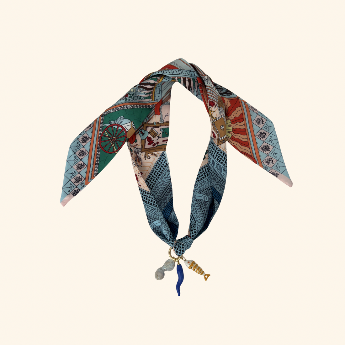 Poisson Jaune de Perle Scarf Necklace