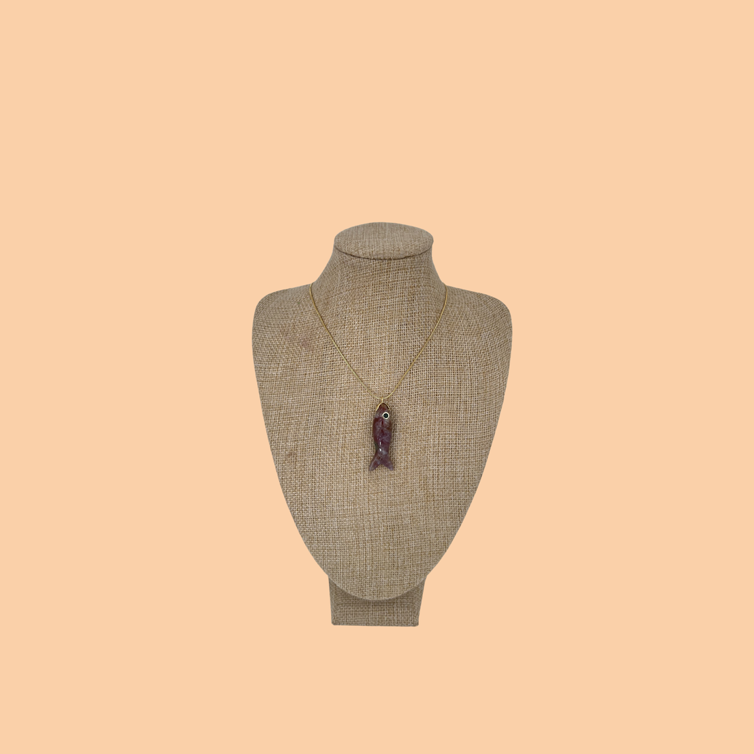 Espresso Stone Fish Charm