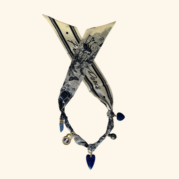 Amore Navy Blues Scarf Necklace