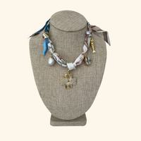 Clover Pearl Pepper Scarf Necklace