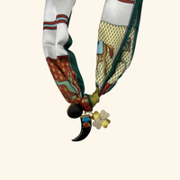 Brown Horn Clover Scarf Necklace