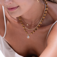 Seville Leather & Diamond Necklace Shop Jewelry MCHARMS 