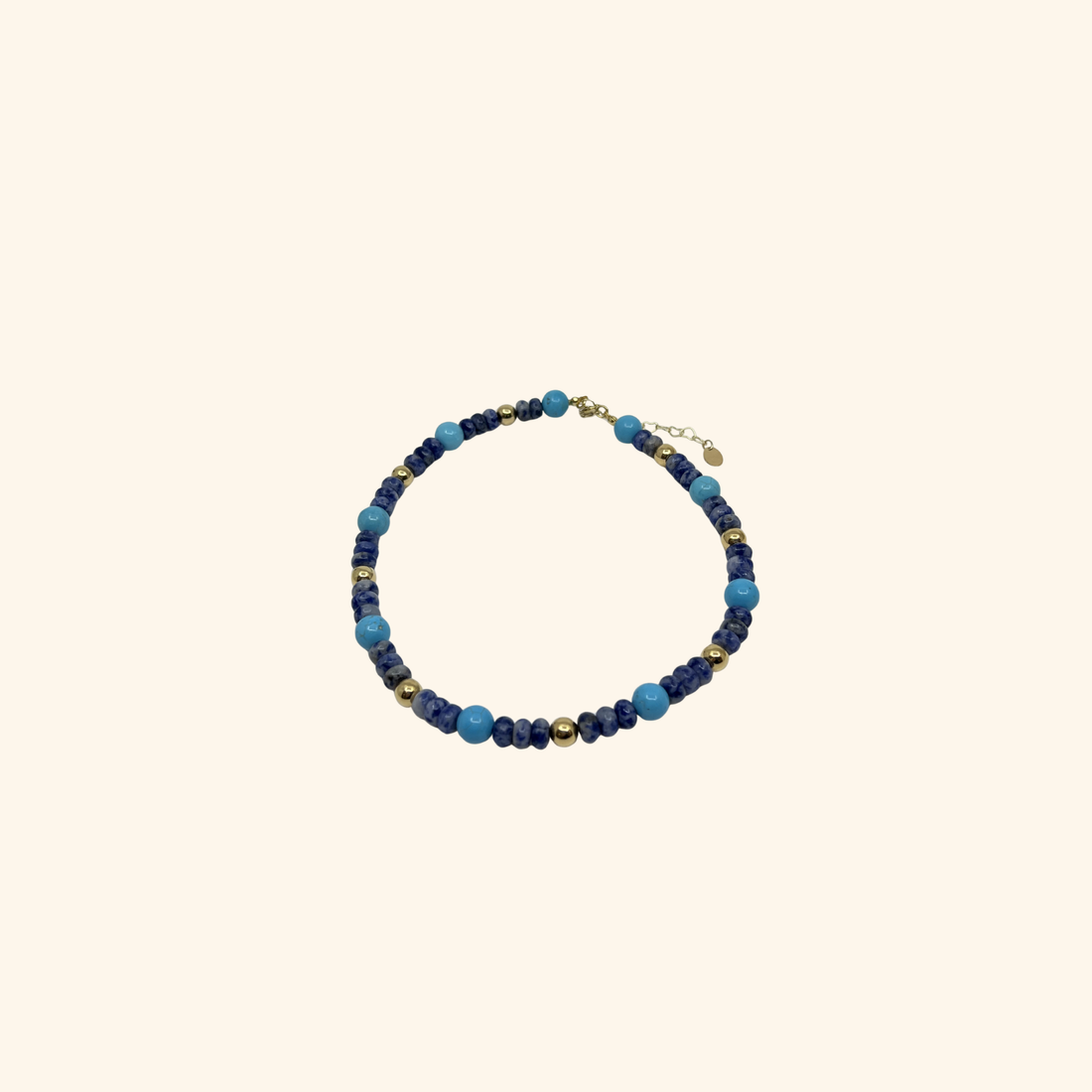 Azure & Gold Beach Beads Necklace