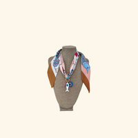 Pink Palm Tree, Love & Prosperity Scarf Necklace