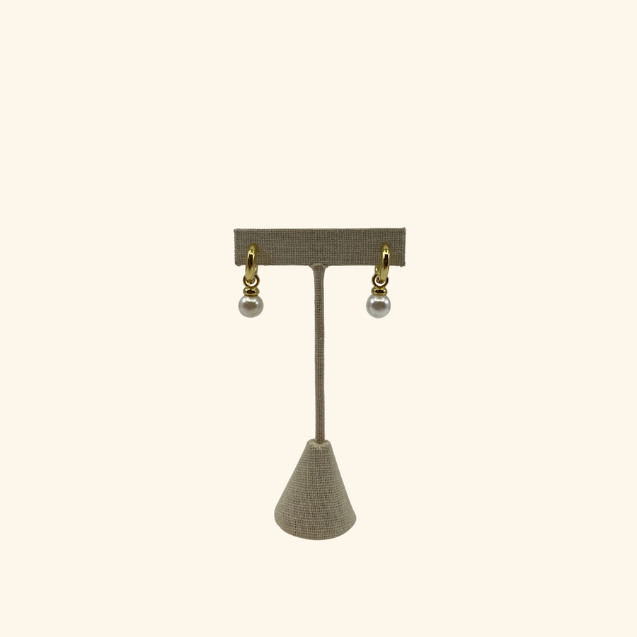 Removable Pearl Hoop Earrings